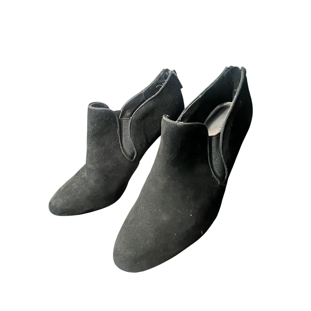 Adrienne Vittadini Women's Black Suede Ankle Boots Booties Kitten Heel US 8M
